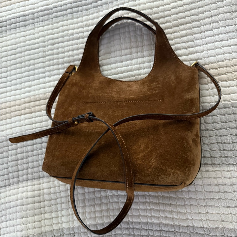 Zara Brown Suede Shoulder Bag